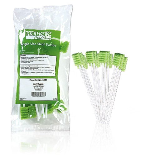 Swabstick Oral Toothette® Plus Foam Tip Untreated  00000-0056-01 (20/PK 50PK/CS) by Sage Products, Inc.  ID 6071